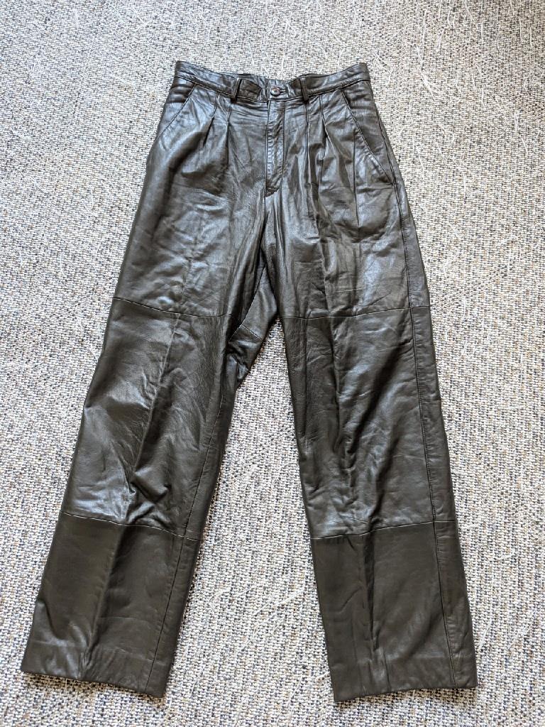 vintage 1990s leather pants LAMBSKIN leather 30x32 brown SAXONY