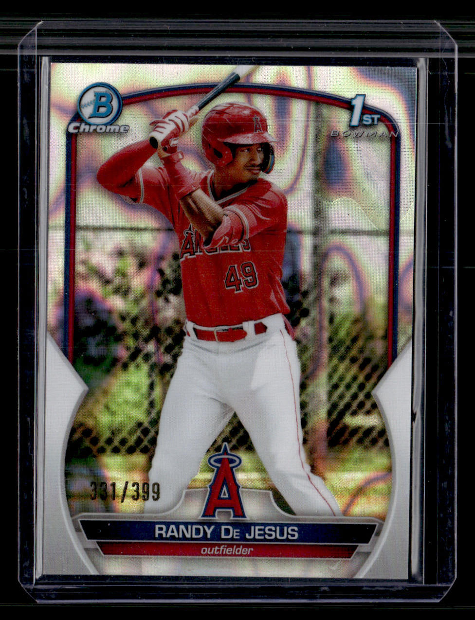 2023 Bowman #BCP-19 Randy De Jesus Chrome Prospects Lava Refractor #/399 card