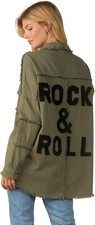 Elan Rock And Roll Olive Military Jacket Small