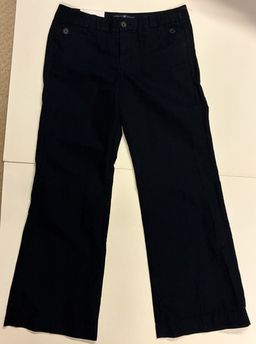 GAP Pants Womens size 2 Black Mid Rise Ankle Wide Leg cotton linen NWT