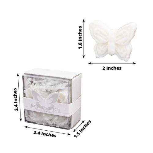 10 WHITE Butterfly Unscented SOAP Party Favors Gift Boxes Events Decorations - Picture 4 of 8