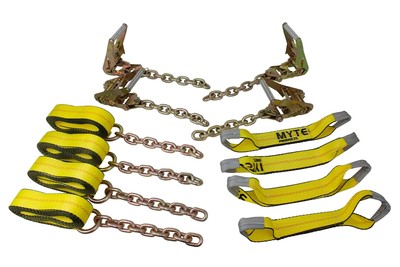 Mytee Products 8 Point Roll Back Vehicle Tie Down Kit with Chain Extension on...