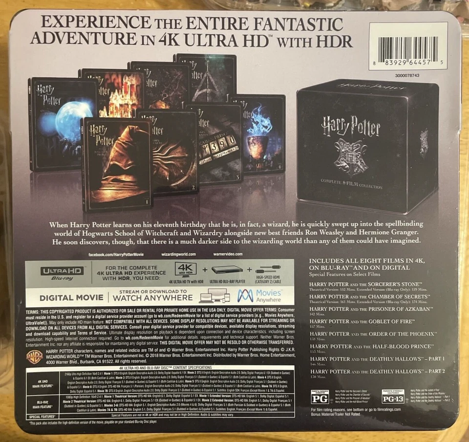 HARRY POTTER 8-FILM COLLECTION (4K UHD + BLU-RAY - EXCLUSIVE STEELBOOK™ EDITION) - Image 2 of 4