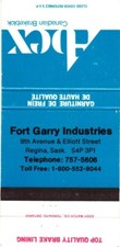 Regina Canada Fort Garry Industries Abex Brakeblok Vintage Matchbook Cover