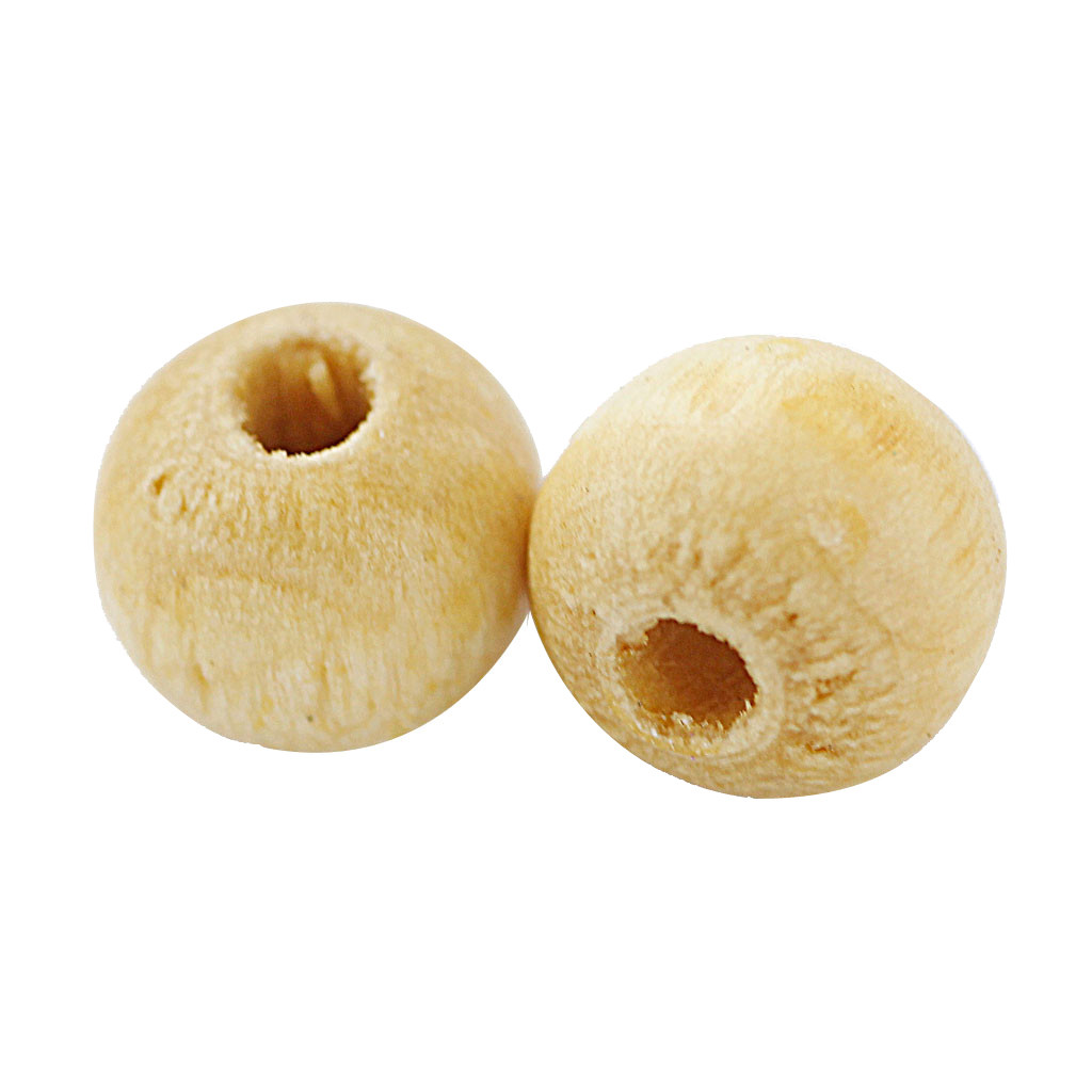 100Pcs Wooden Unfinished Plain Beads Natural Wood Craft Balls With Hole