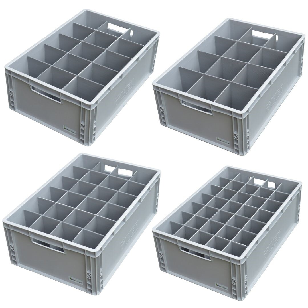 Cajas de almacenamiento de cristalería para flautas de champán, copas de vino, pintas y jalrones