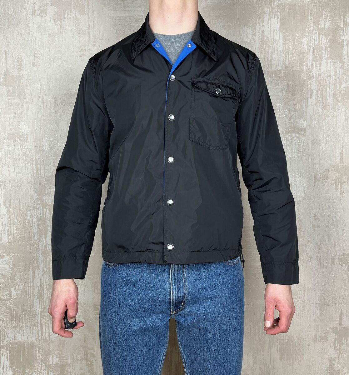 OUR LEGACY Black Groove Nylon Cowboy Coach Jacket Men's Size OUR LEGACY Black Groove Nylon Cowboy Coach Jacket Men's Size