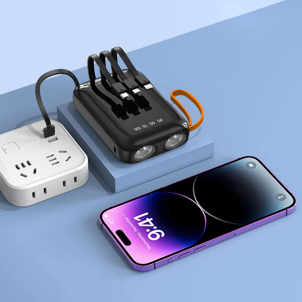 3*18650 DIY Power Bank Case with LED Display & Charging Cable  