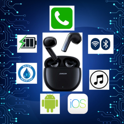   New Joyroom Bluetooth Noise Cancelling Earbuds, Water Resistant, Long Battery