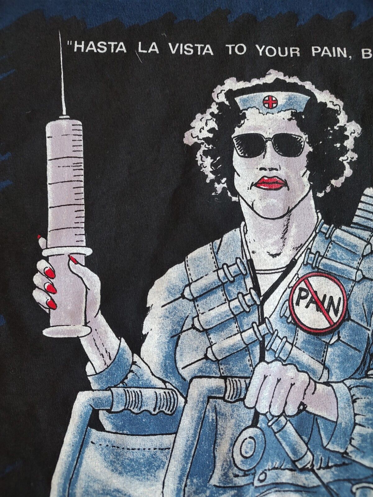 Vtg 90s Pain Terminator Nurse Graphic  X Large Si… - image 7