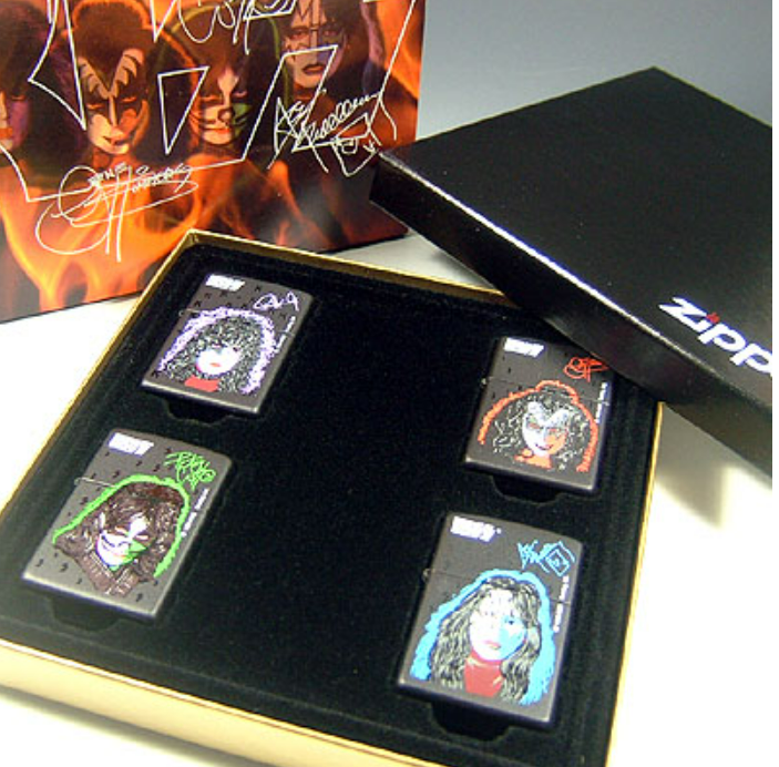 Zippo Oil lighter 4 colors Rock 1998 Zippo KISS Gift set