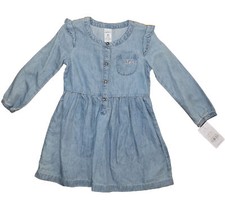 New Carters size 2T long sleeve soft denim dress New With Tag Retails For 36