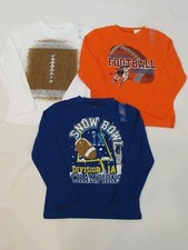 NEW LOT OF 3 BOYS THE CHILDREN S PLACE L/S SPORT GRAPHIC SHIRTS, SMALL 5/6