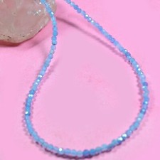 Collana In Acquamarina Naturale Sfaccettata, Rondelle 5x8mm, Argento Tibetano, Chiusura A Gancio