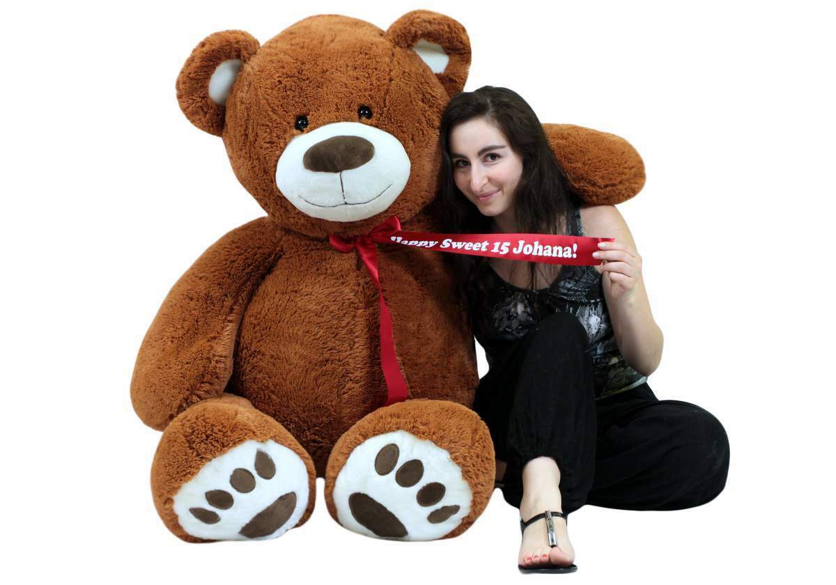 Personalized Foot Teddy Bear Soft Life Size Big Plush Animal