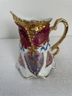 Rare Antique Bavaria Germany Creamer/Small Pitcher Luster Red & Gold Trim
