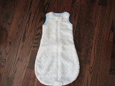 Swaddle Designs zzZipMe Sack White/Blue Trim Size 3-6M