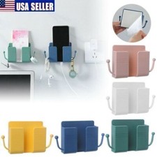 Wall Mounted Organizer Storage Rack Remote Control Holder Phone Charging Bracket