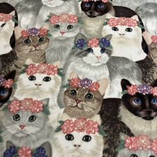 Cat Plush Throw Blanket Flowers 92x59 Inches Soft
