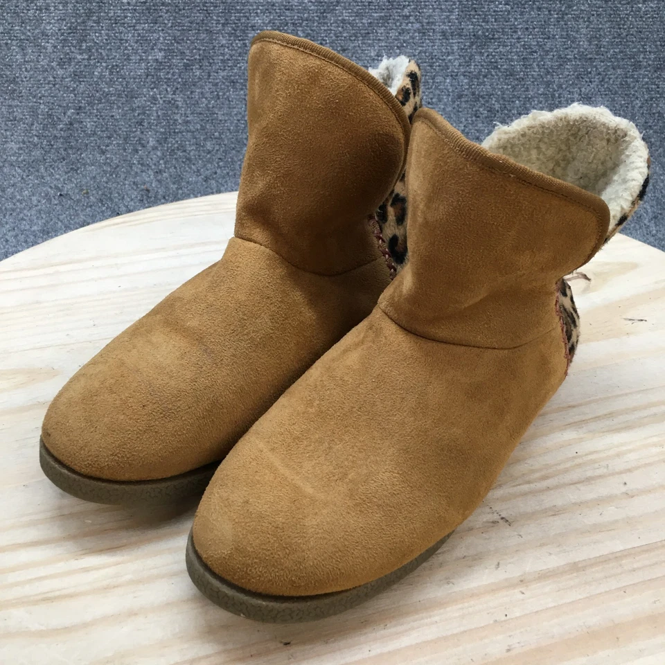 Rockport Boots Womens 10 Veda Slipper Ankle Bootie Brown Suede Leopard Print - Image 3 of 4