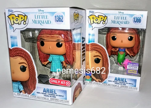 Funko Pop! SDCC Summer Convention Mermaid ARIEL w FINS #1366 & Diamond Pop #1362