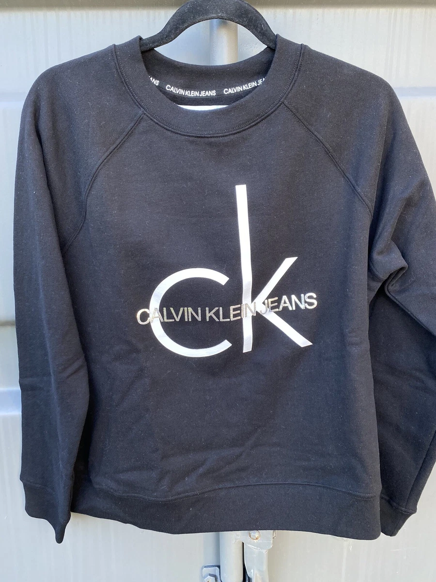 Calvin Klein CK Ladies or Large Logo eBay Sweater, Jumper, Black White | Fleece