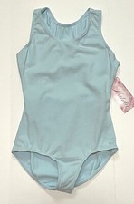 Natalie Theatrical Leotard Bodysuit Keyhole Cut-out in Back Light Blue New Girl