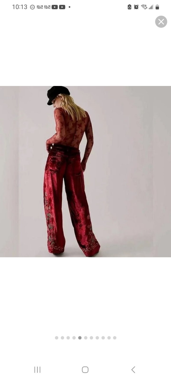 NWOT Free People x Anna Sui Rose Garden Pants in Wine Sz 0