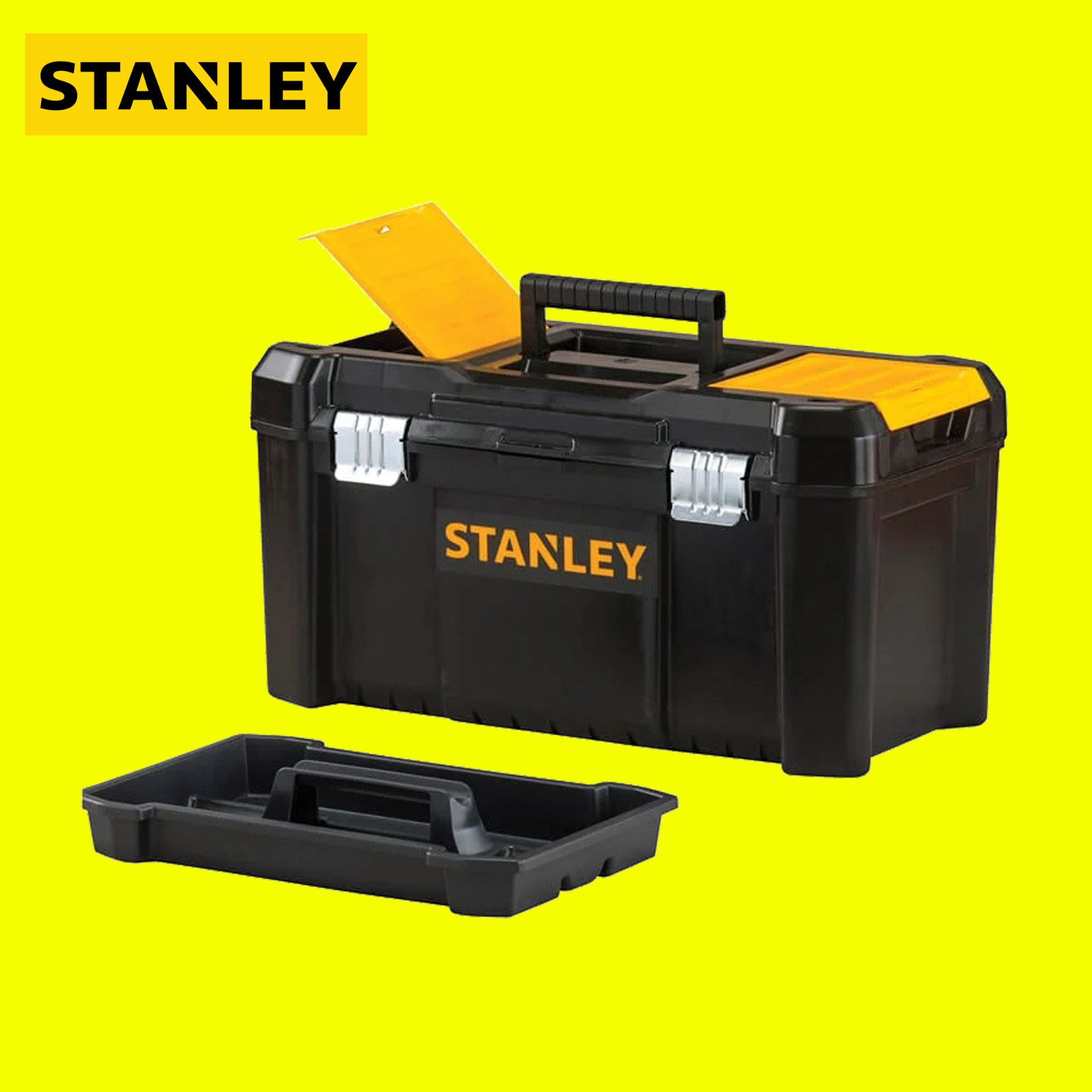 B&Q - Black & Yellow 19In Toolbox - Image 3