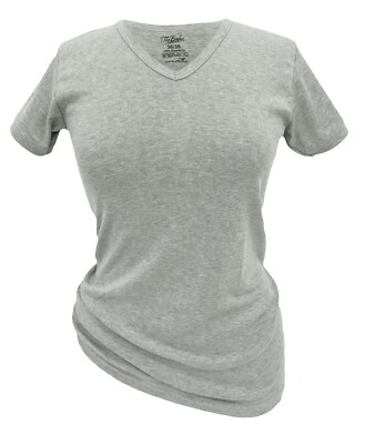T-Shirt Damen Kurzarm 2er Pack Basic-Shirt 100% Baumwolle V-Ausschnitt Gr. 36-56