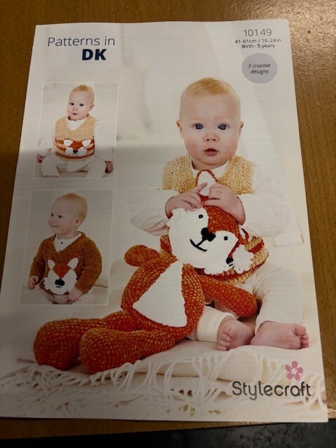Stylecraft Double Knit Crochet Pattern 10149 3 Designs Sweater, Tank and Toy