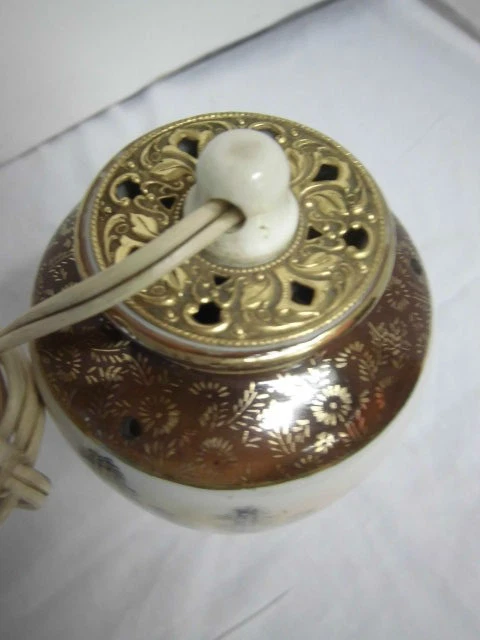 Comedor de Humo Aerozon Motivo Japonés Ánfora Porcelana Verdadero De Colección Foto 3 de 3