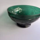 Vintage Ombre Black To Teal Green Grapevine Designed 5” Indiana Glass Bowl