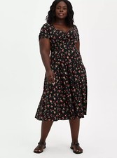 Torrid Skater Dress Cherry Black NWT New 00X
