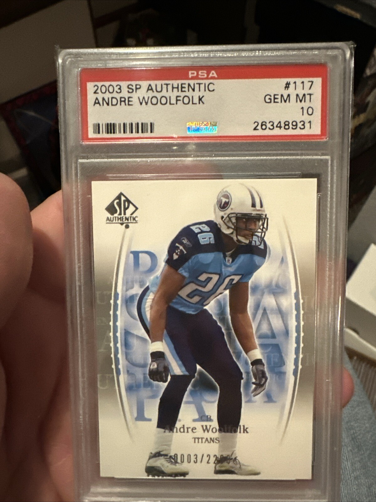 Andre Woolfolk SP Authentic #117 Base