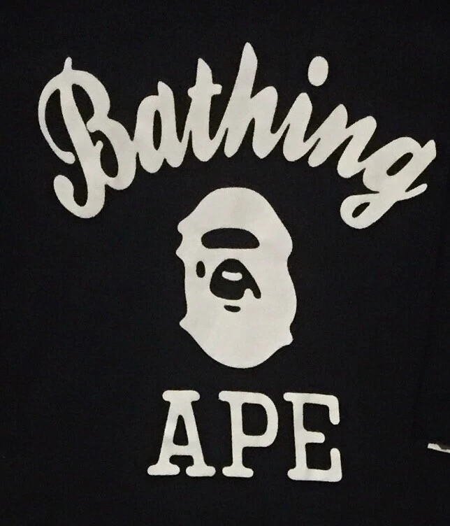 A BATHING APE (BAPE) Maglietta abito lungo A Bathing Ape College logo donna piccola nera