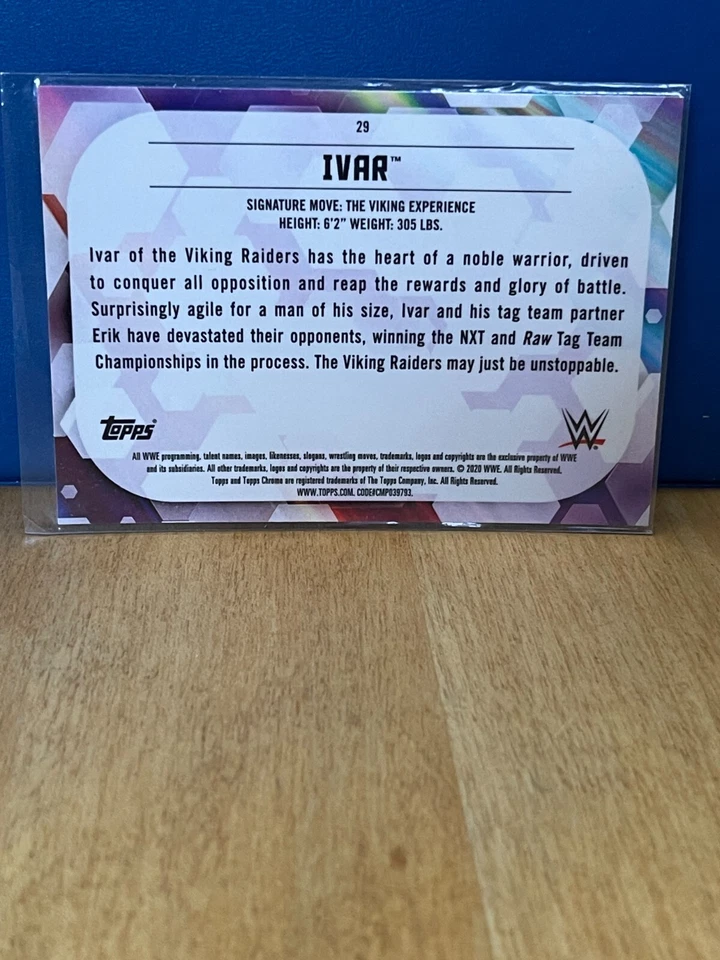 2020 Topps Chrome WWE #29 Ivar wrestling card - Image 2 of 2