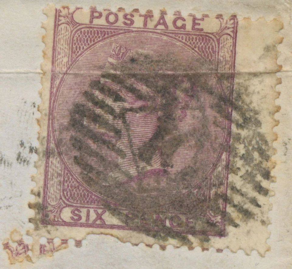 GB 9.12.1861, QV 6 D lilac (with broad margin at right, damaged and horizontal - Image 3 of 4