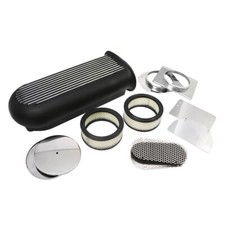 Black Aluminum Hilborn Style Finned Air Scoop Single Or Dual 4 Barrel Carburetor