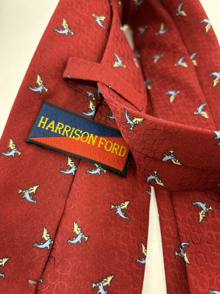VTG ASSORTED LOT OF 3 Harrison Ford Silk Ties Made in Italy Dolphins, Scotty Dog Foto 3 de 4