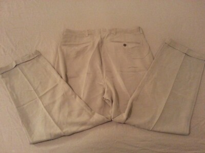 Mens Tommy Bahama Silk Pants 33x28 Khaki Slack Trouser Dress
