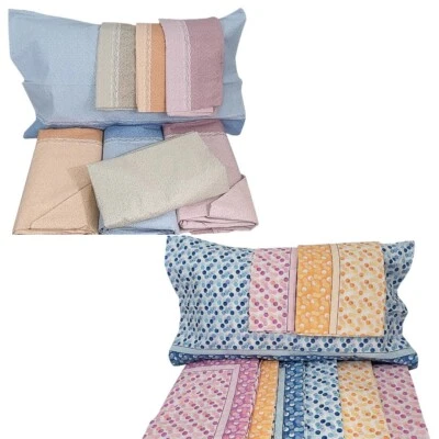 ANGEL'S Completo Lenzuola singolo matrimoniale e una piazza e mezza puro cotone Cubito