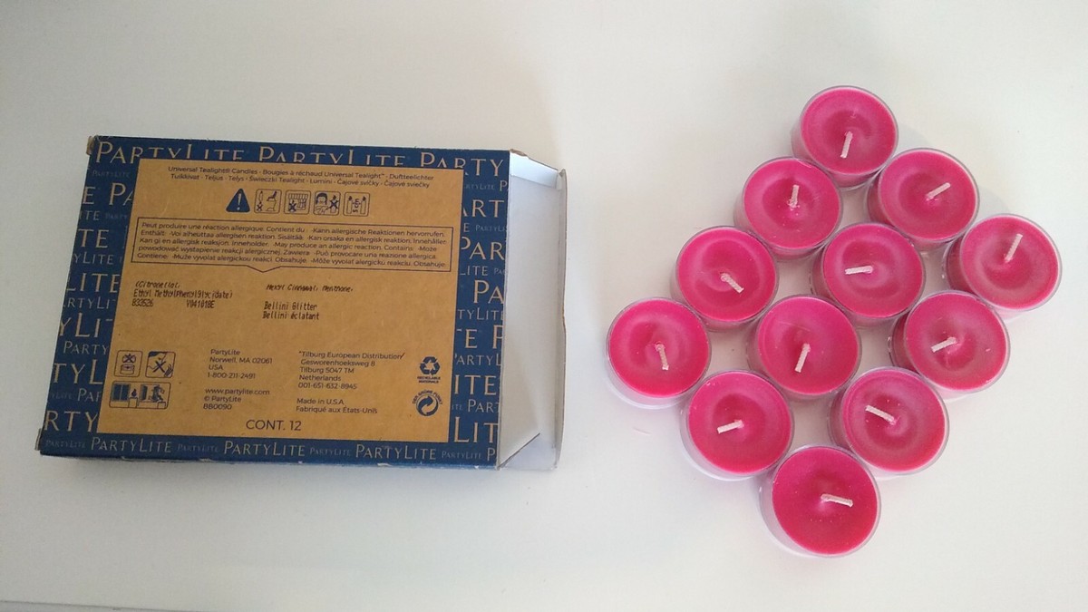 Bougies Parfumées Partylite - Boîte De 12 + Porte-réchaud - Nombreux Parfums - Cire Sans Produits Nocifs