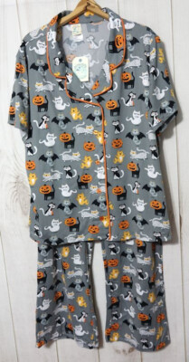 Womens Halloween Nite Nite Munki Munki Halloween Pajamas Peanuts