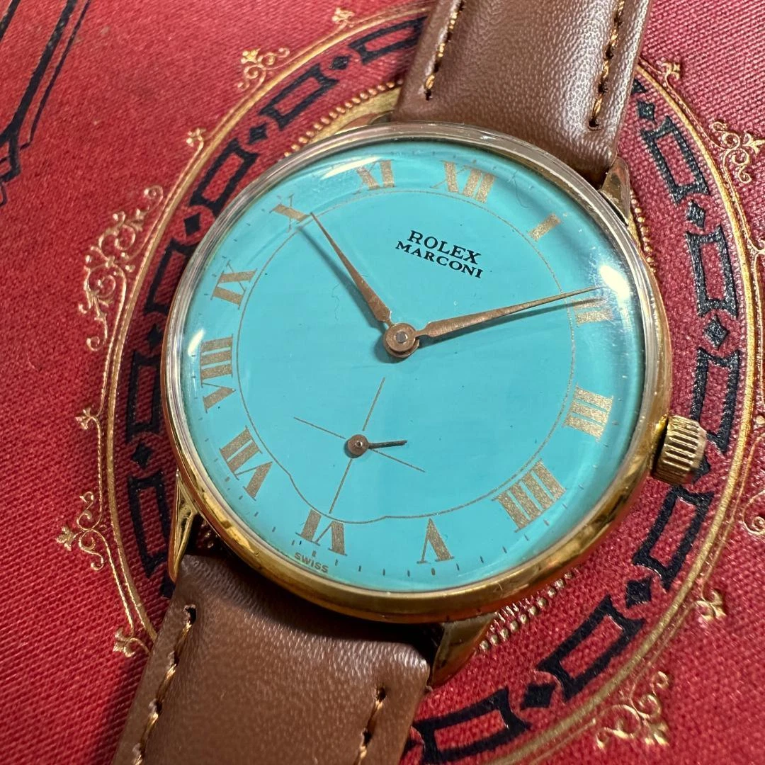 OH Rolex Vintage Watch Marconi 1950s Tiffany Blue Manual Winding