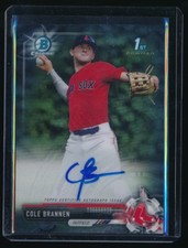 COLE BRANNEN 2017 BOWMAN CHROME DRAFT AUTOGRAPH RC AUTO *BOSTON RED SOX*