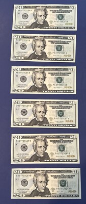 Nineteen (19) $20 SEQUENTIAL BILLS CRISP & UNCIRCULATED SERIES