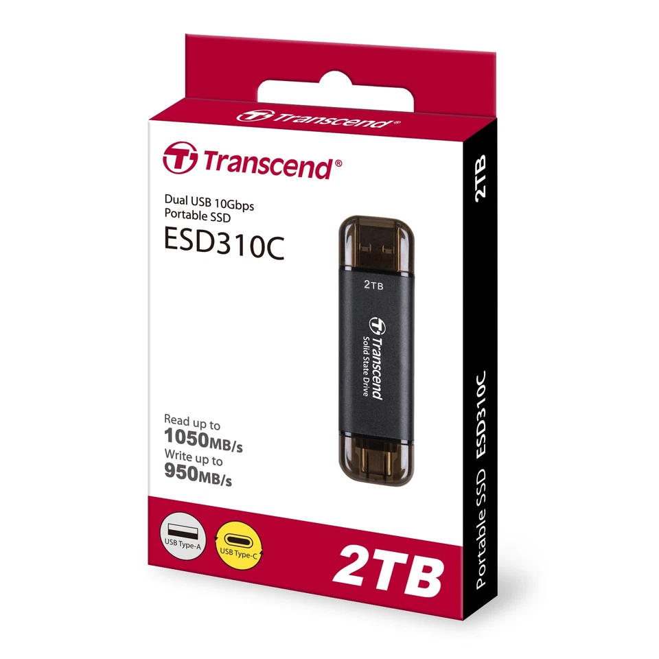 2TB Transcend ESD310C Dual USB Portable SSD (USB Type-A and Type-C) - Image 4 of 4