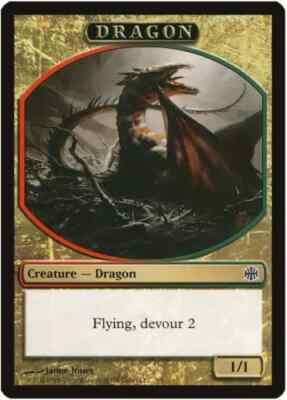 MTG Dragon Token 1/1 Flying,Devour 2 - Alara Reborn (ARB) Magic