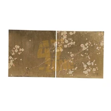 Mdf S/2 Wall Art Gold Indoor Outdoor Living Dining Room Decoration